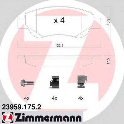 Комплект тормозных колодок, дисковый тормоз ZIMMERMANN 23959.175.2