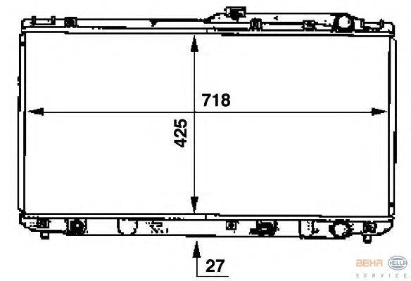 Радиатор, охлаждение двигателя HELLA 8MK 376 707-401