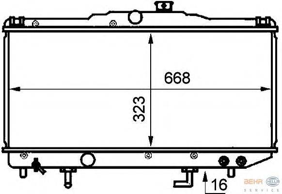 Радиатор, охлаждение двигателя HELLA 8MK 376 707-711