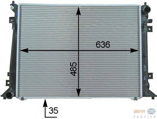 Радиатор, охлаждение двигателя HELLA 8MK 376 754-531