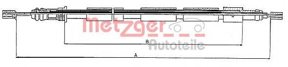 Трос, стояночная тормозная система METZGER 10.6022