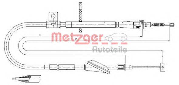 Трос, стояночная тормозная система METZGER 11.5741