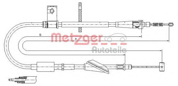 Трос, стояночная тормозная система METZGER 11.5746