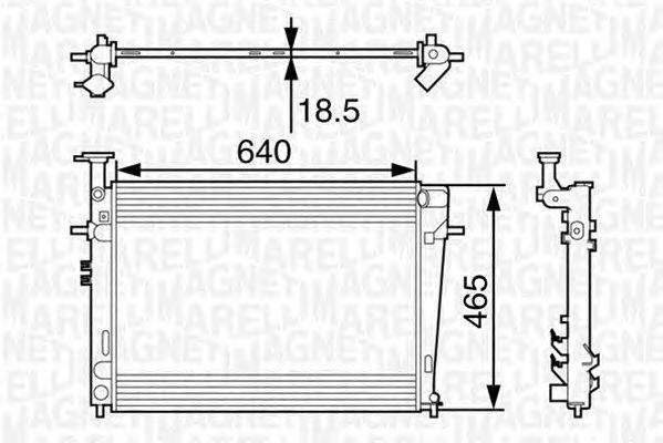 Радиатор, охлаждение двигателя MAGNETI MARELLI 350213127400