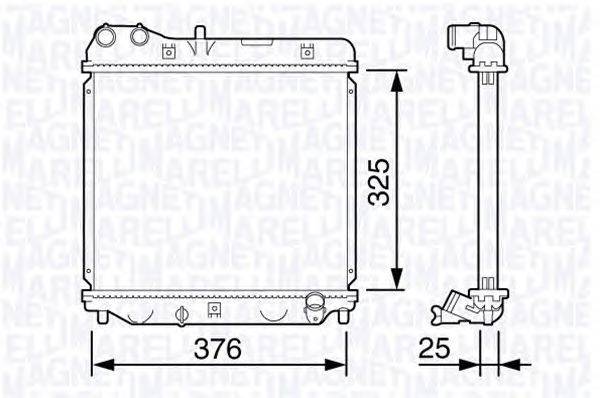 Радиатор, охлаждение двигателя MAGNETI MARELLI 350213133600
