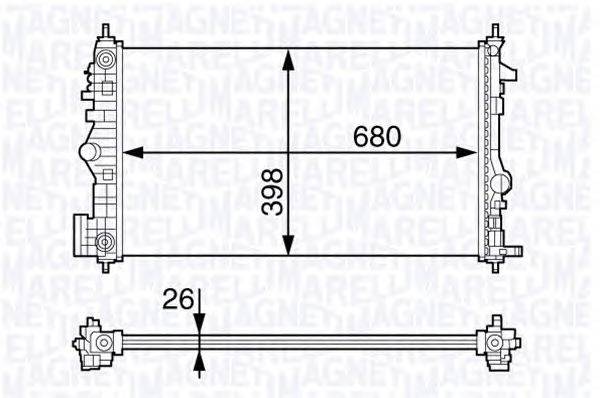 Радиатор, охлаждение двигателя MAGNETI MARELLI 350213141400