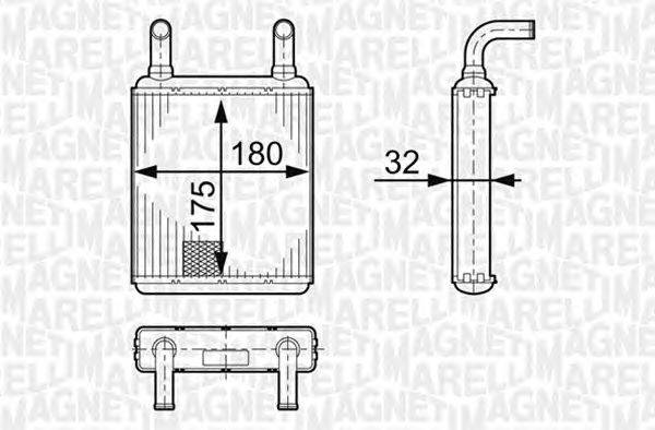 Теплообменник, отопление салона MAGNETI MARELLI 350218245000