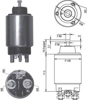 Тяговое реле, стартер MAGNETI MARELLI 940113050319