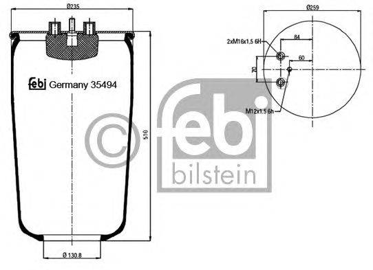 Кожух пневматической рессоры FEBI BILSTEIN 35494