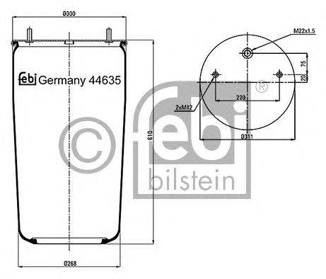 Кожух пневматической рессоры FEBI BILSTEIN 44635