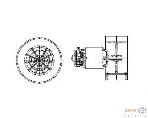 Вентилятор салона BEHR HELLA SERVICE 8EW 009 158-631