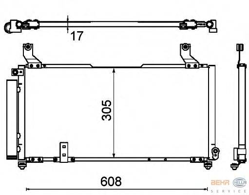 Конденсатор, кондиционер BEHR HELLA SERVICE 8FC 351 310-761