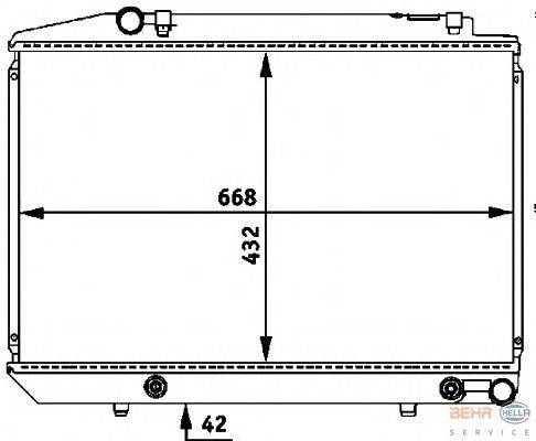 Радиатор, охлаждение двигателя BEHR HELLA SERVICE 8MK 376 712-281