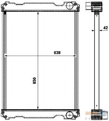 Радиатор, охлаждение двигателя BEHR HELLA SERVICE 8MK 376 737-061