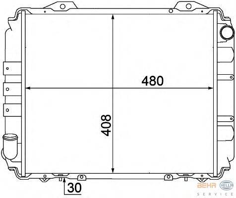 Радиатор, охлаждение двигателя BEHR HELLA SERVICE 8MK 376 770-431