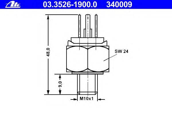 Выключатель, фонарь сигнала то ATE 340009