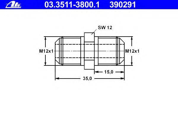 Адаптер, трубопровод тормозного привода ATE 03.3511-3800.1