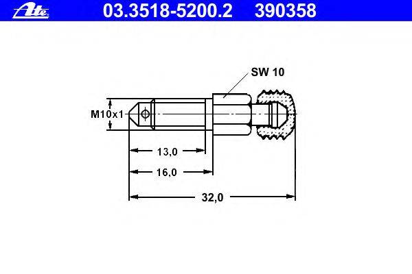 Болт воздушного клапана / вентиль ATE 03.3518-5200.2
