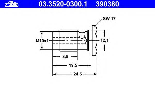 Полый болт ATE 390380