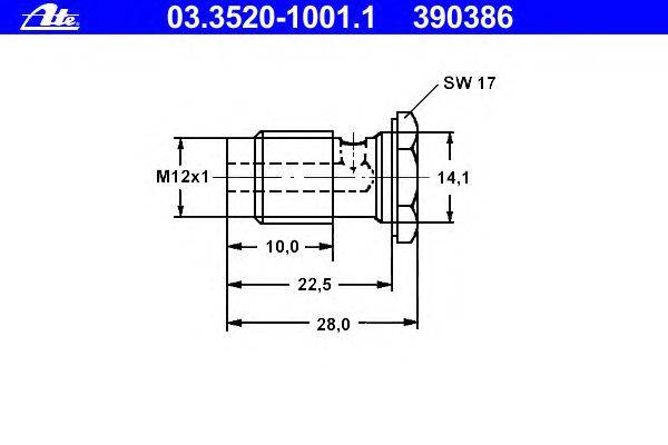 Полый болт ATE 390386