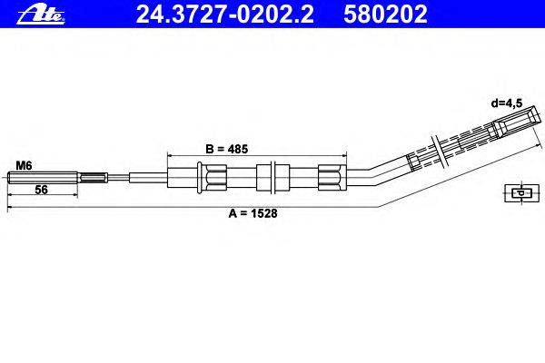 Трос, стояночная тормозная система ATE 24.3727-0202.2