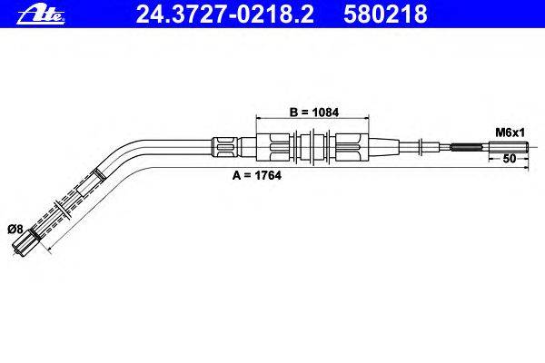 Трос, стояночная тормозная система ATE 24.3727-0218.2