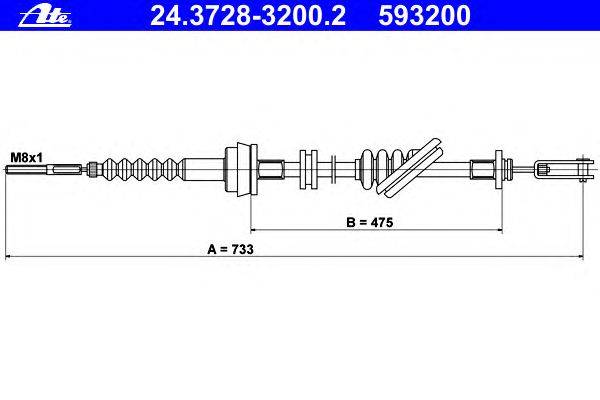 Трос, управление сцеплением ATE 24.3728-3200.2