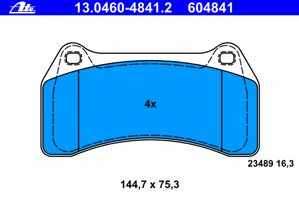 Комплект тормозных колодок, дисковый тормоз ATE 23489