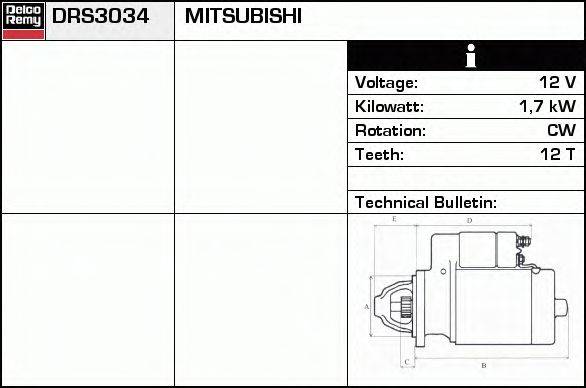 Стартер DELCO REMY DRS3034