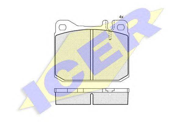 Комплект тормозных колодок, дисковый тормоз ICER 20392