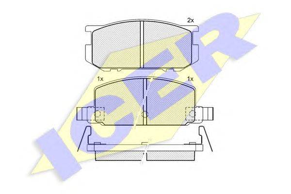 Комплект тормозных колодок, дисковый тормоз ICER 180348