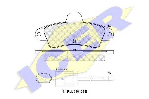 Комплект тормозных колодок, дисковый тормоз ICER 21587