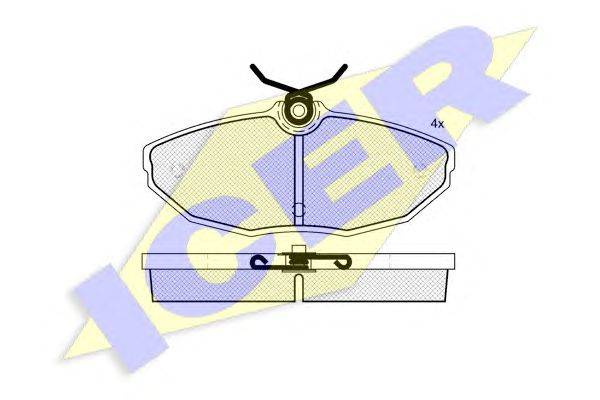 Комплект тормозных колодок, дисковый тормоз ICER 181562
