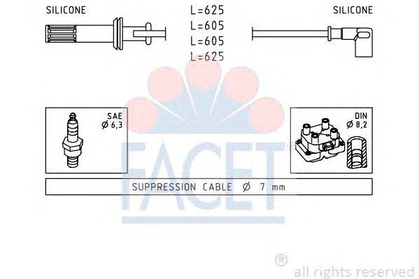 Комплект проводов зажигания FACET 48456