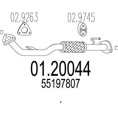 Труба выхлопного газа MTS 01.20044
