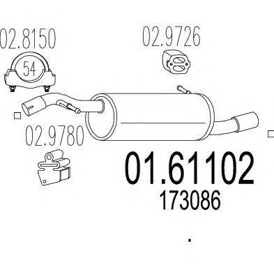 Глушитель выхлопных газов конечный MTS 01.61102