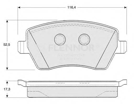 Комплект тормозных колодок, дисковый тормоз FLENNOR FB210590