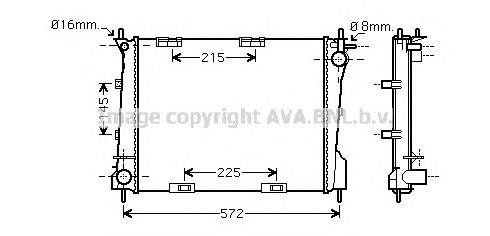 Радиатор, охлаждение двигателя AVA QUALITY COOLING RT2372