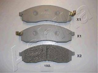 Комплект тормозных колодок, дисковый тормоз ASHIKA 50-01-192
