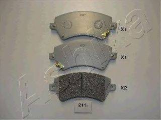 Комплект тормозных колодок, дисковый тормоз ASHIKA 50-02-211