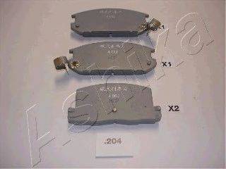 Комплект тормозных колодок, дисковый тормоз ASHIKA 51-02-204