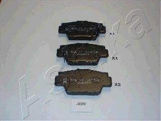 Комплект тормозных колодок, дисковый тормоз ASHIKA 51-04-499