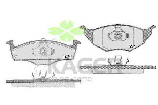 Комплект тормозных колодок, дисковый тормоз KAGER 35-0474