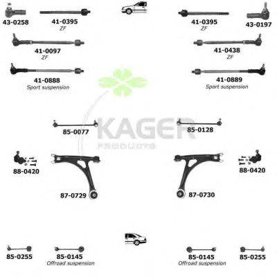 Подвеска колеса KAGER 800217