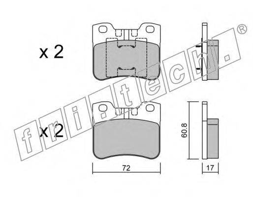 Комплект тормозных колодок, дисковый тормоз fri.tech. 062.2