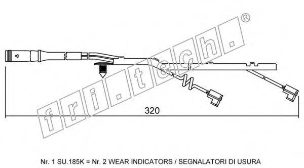 Сигнализатор, износ тормозных колодок fri.tech. SU.185K