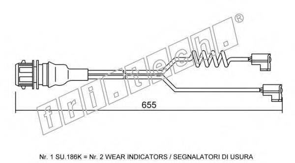 Сигнализатор, износ тормозных колодок fri.tech. SU.186K