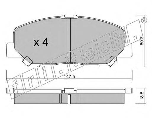 Комплект тормозных колодок, дисковый тормоз fri.tech. 24601
