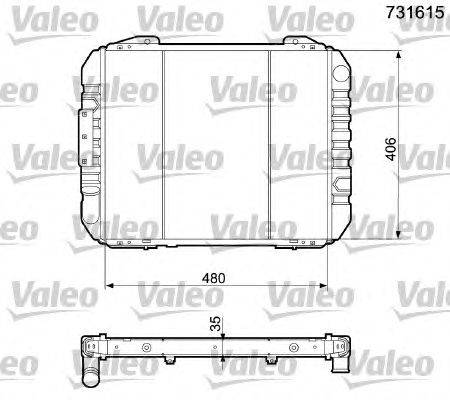 Радиатор, охлаждение двигателя VALEO 731615