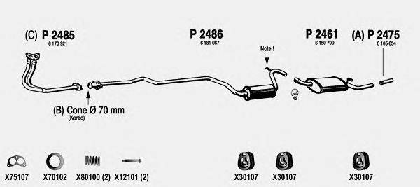 Система выпуска ОГ FENNO FO014